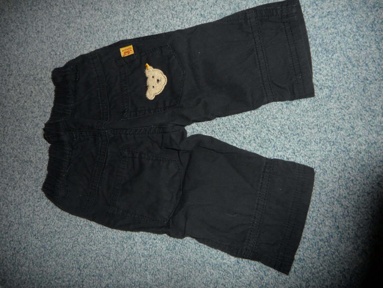 Steiff Sommerhose leichte Hose Gr. 62 Teddy marineblau