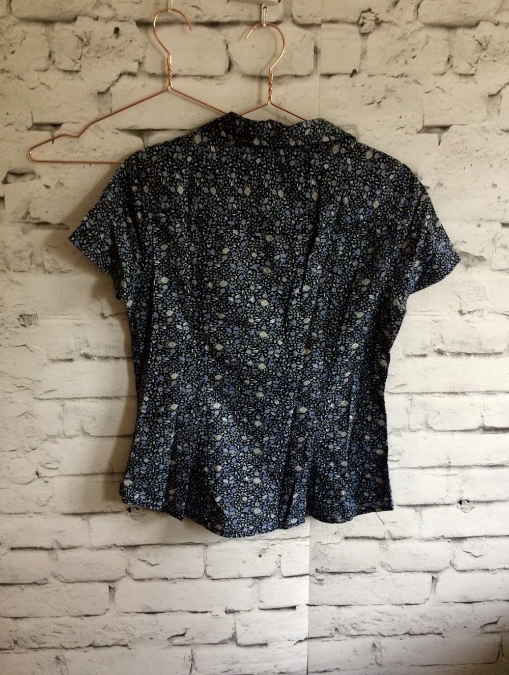 Blümchen Bluse dunkelblau Gr.M