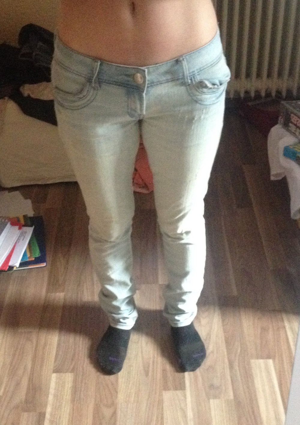 helle Röhrenjeans