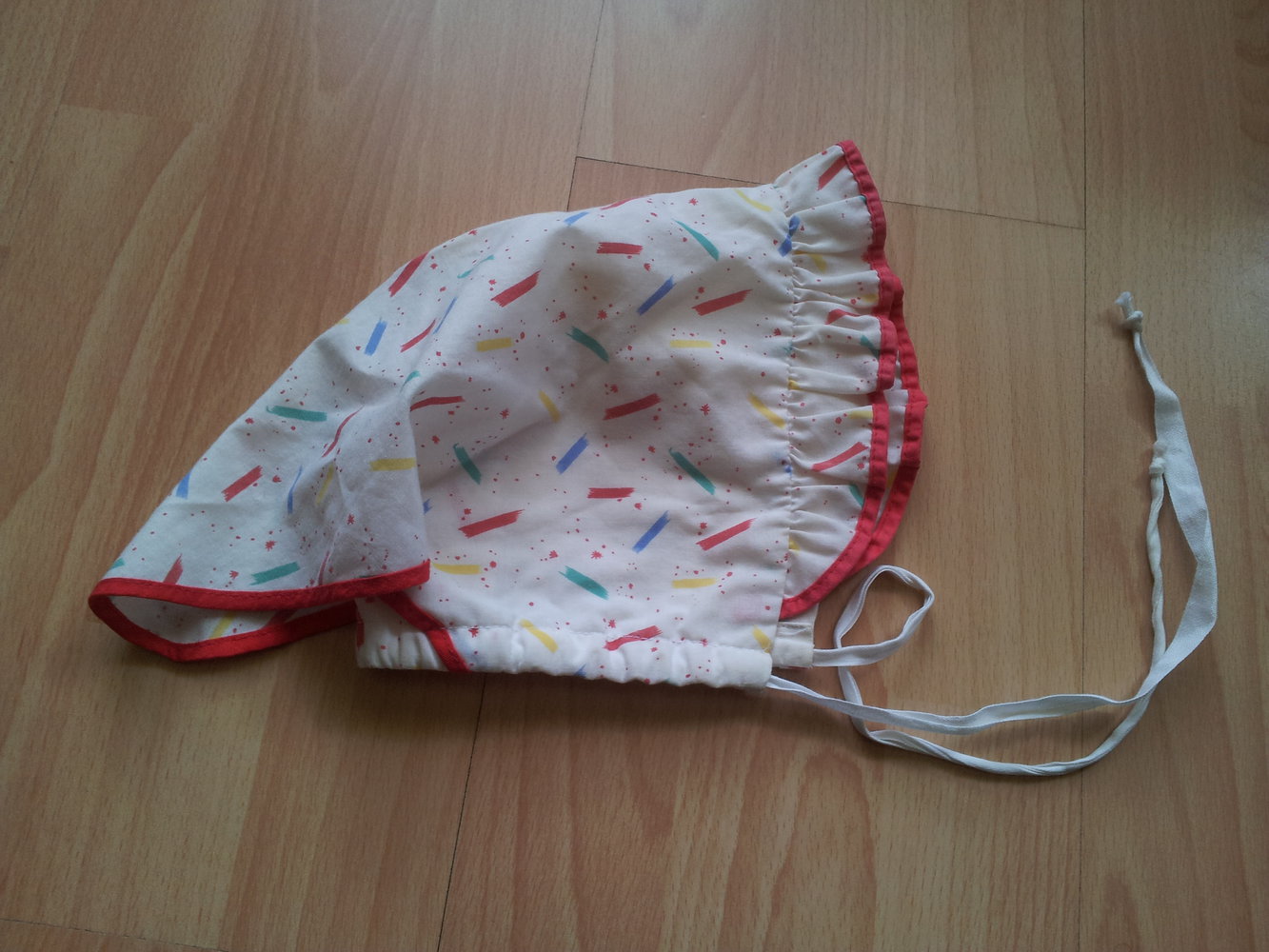 Sommermütze Kopftuch creme bunt Muster 