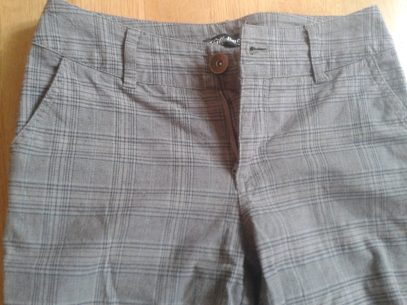 Stoffhose kariert grau