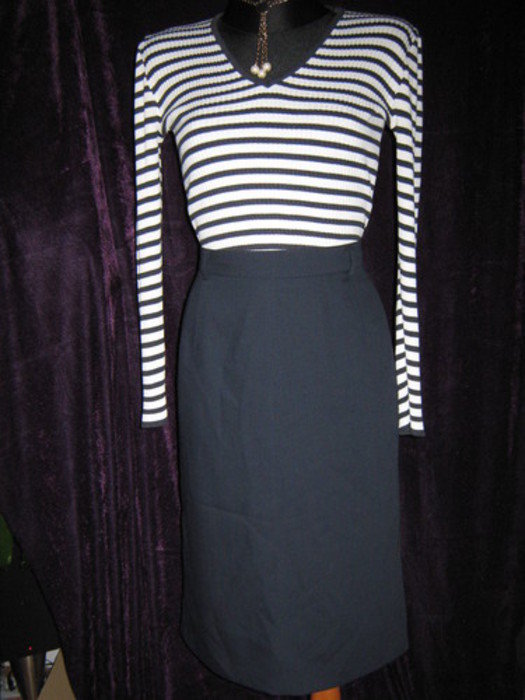 NEU * Maritim * Navy * Marine * Sailor- Style * High- Waist * Shift * Sekretärinnen * Rock 
