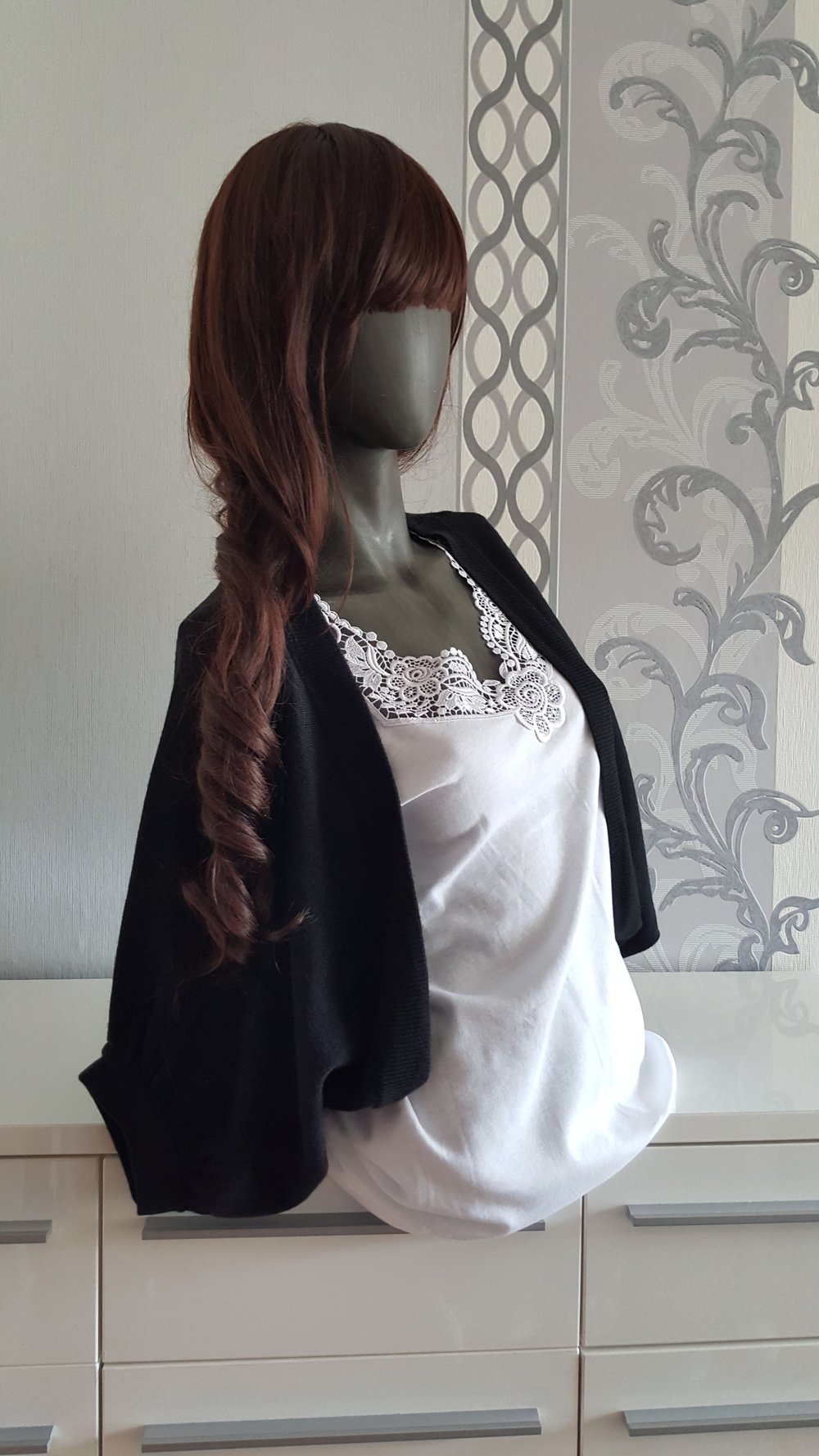 Fledermaus Cardigan schwarz warm 40 L
