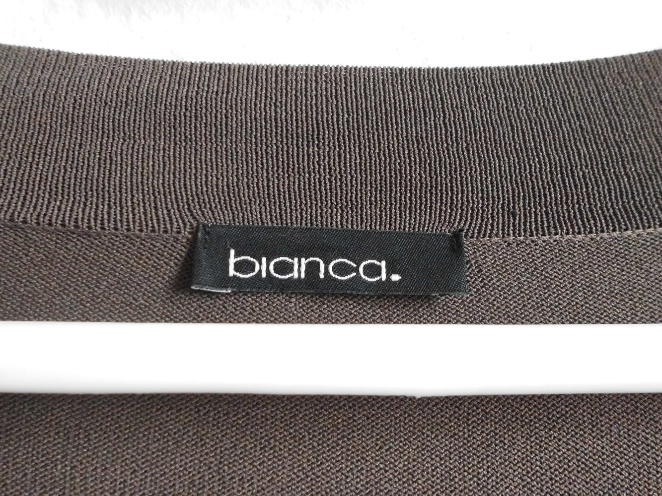 Neuw BIANCA Shirtjacke Jacke leicht Cardigan Weste 40 42 L Perlen Braun 3/4 Arm