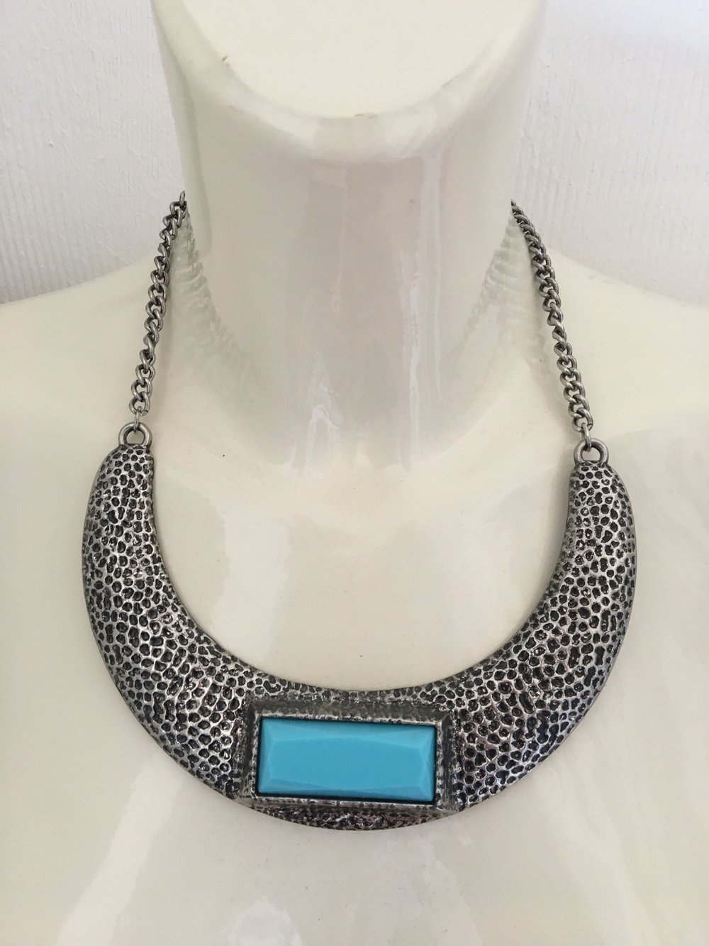 Statement Kette Silber Türkis 