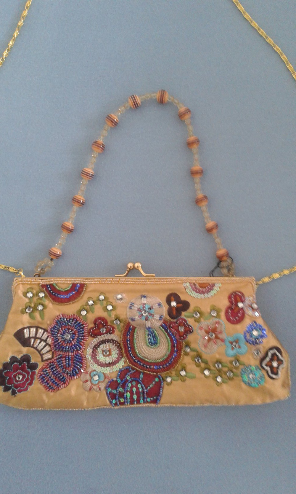 Handtasche/Clutch mit Pailletten bestickt