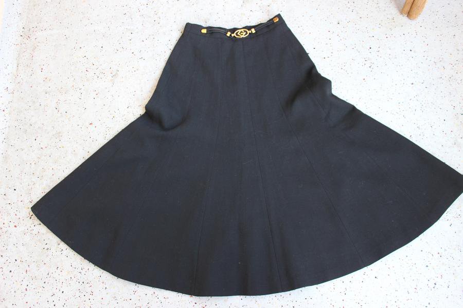 Vintage 70-er Midi Reine Schurwolle schwarz