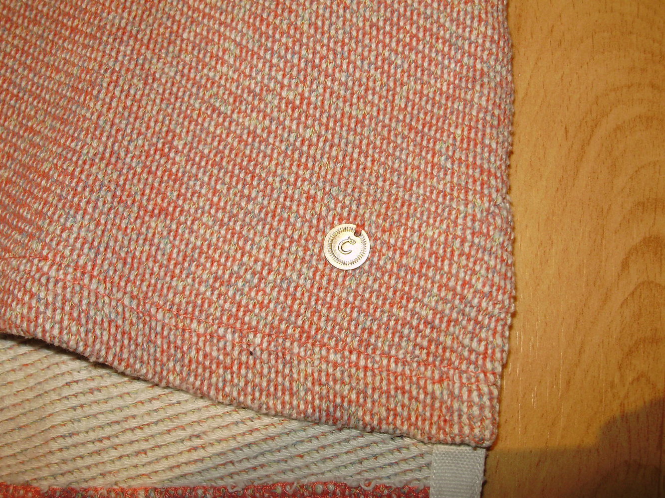 Campus Sweat ausgefallen Reißverschluss im Rücken orange beige meliert S