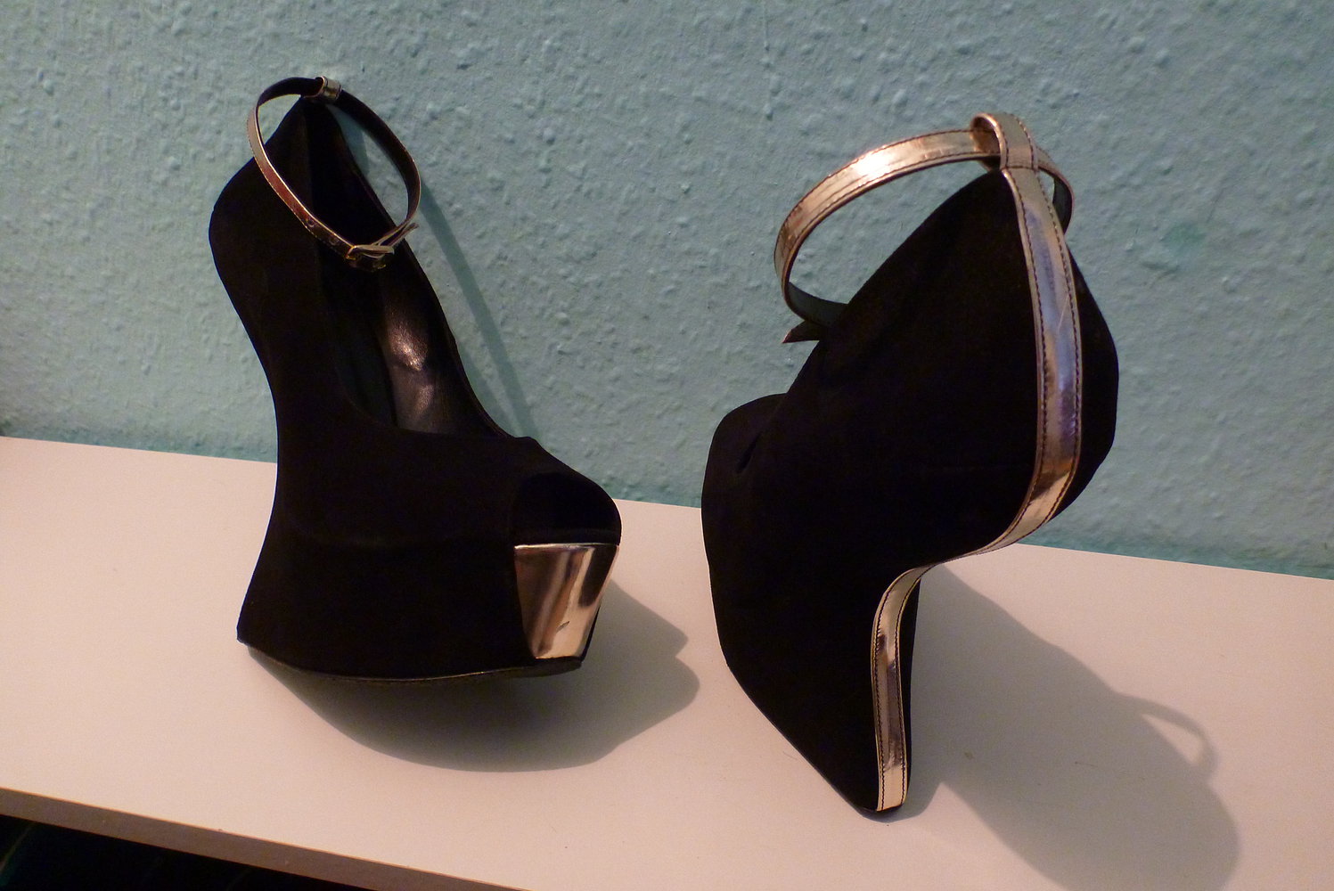 D´Oro Wedges Gr. 39 / 40 schwarz silber, neu