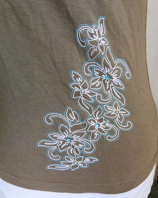BH Top mit Zopfträgern und floralem Druck, oliv khaki türkis, NEU, Boho Goa Festival Sommer Elfen Mori  
