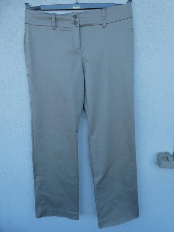 Esprit – Damen-Hose, beige mit Glanz - Gebraucht