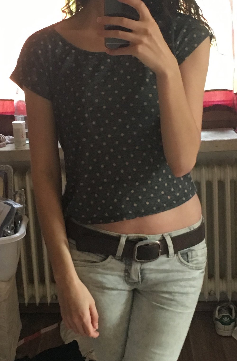 Gepunktetes Crop Top