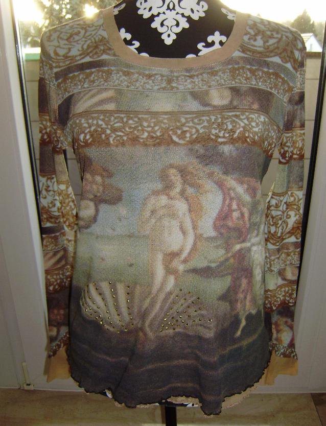 Langarm Shirt mit Strassseinchen Gr. ca. 38-40
