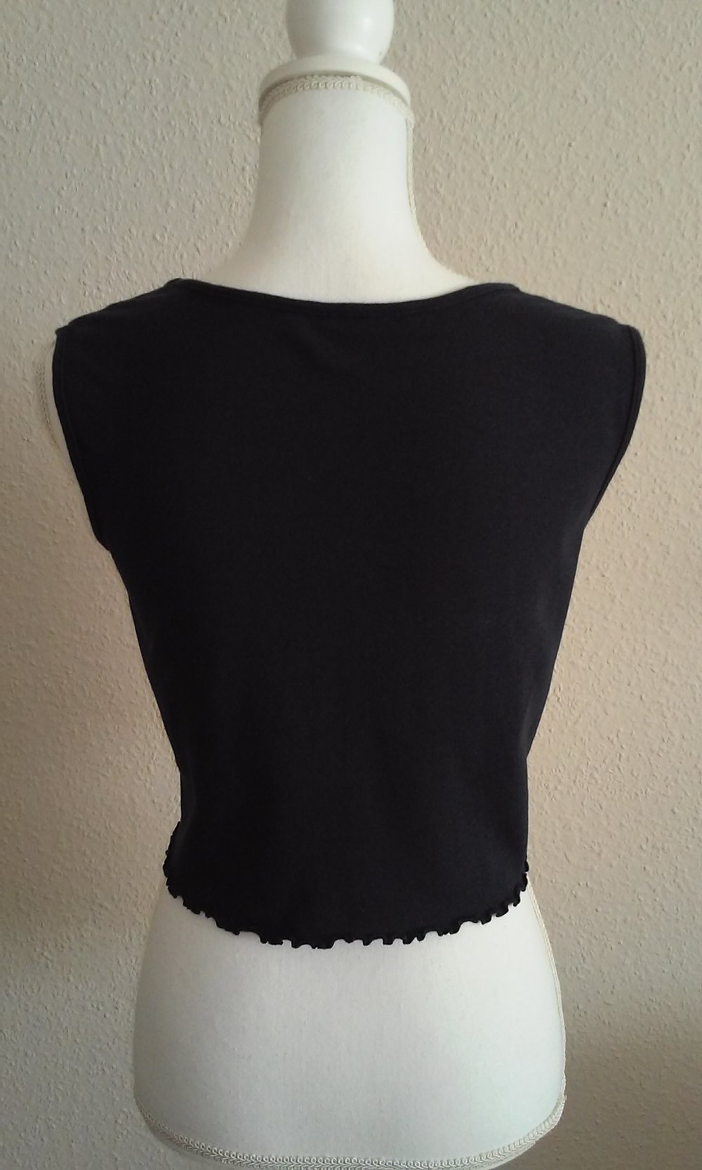Neu! Kurzshirt Tank Top Shirt Ärmellos Bauchfrei Trägertop dunkelblau super stretchig