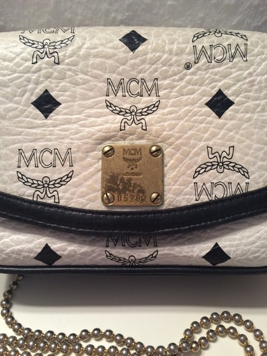 MCM Tasche weiß blau Monogramm
