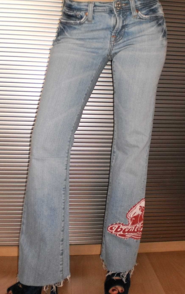 Custom-Jeans: Skater Bandana Beatsteaks-Design! Weltweites Unikat in XS-S!