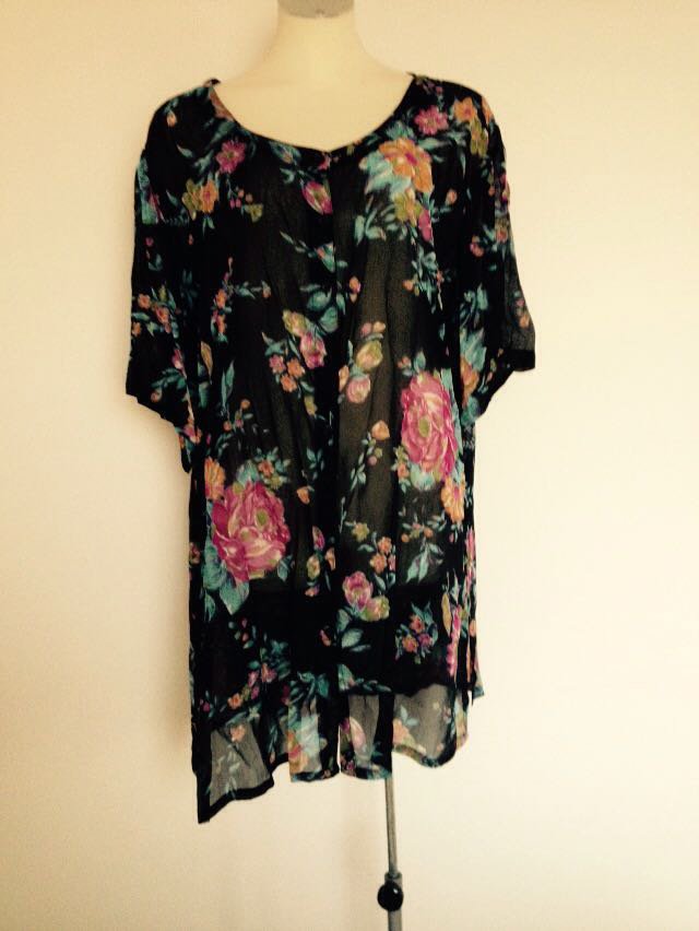 Exclusive  Blümchen Long Bluse Tunika