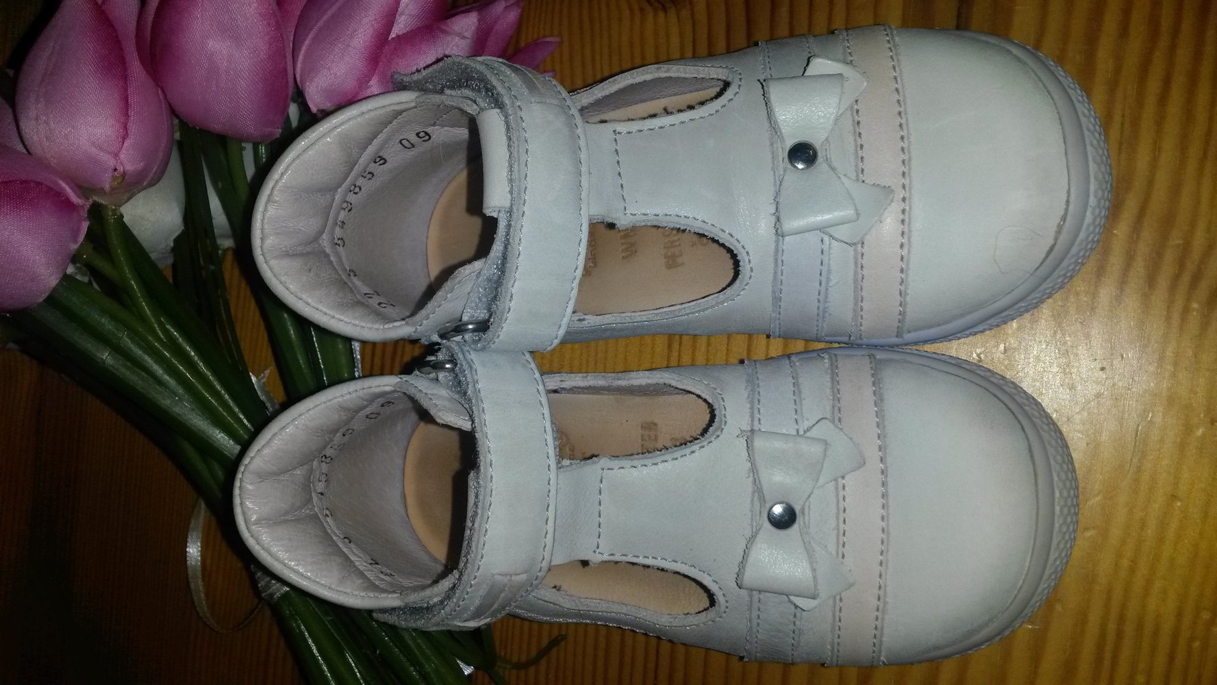 Däumling - beige Ballerinasandalen mit Schleife Gr. 22