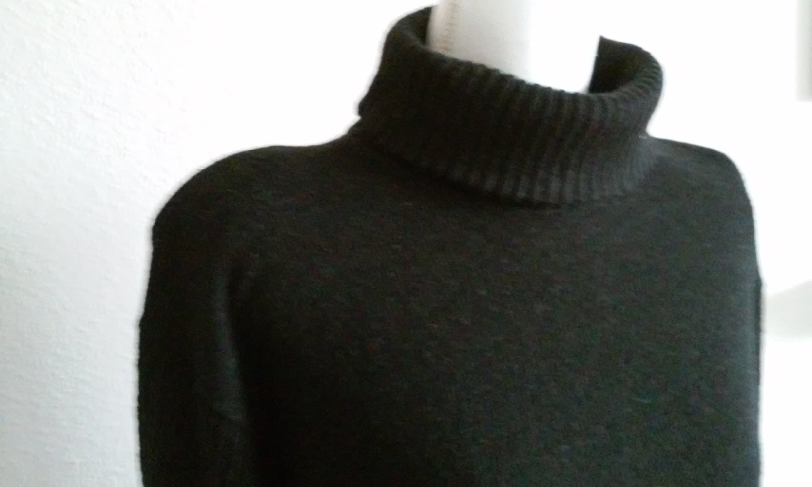 Rollkragenpullover Pulli Rolli Pulloverkleid/Kleid schwarz Gr.36/38