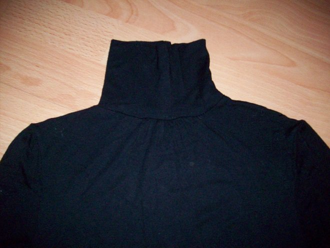 Basic Rollkragen Pullover mit Raffung, Gr. XS