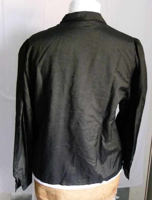Vintage Bluse mit Biesen, schwarz, Gothic Edel Mori 70s Boho  Festlich