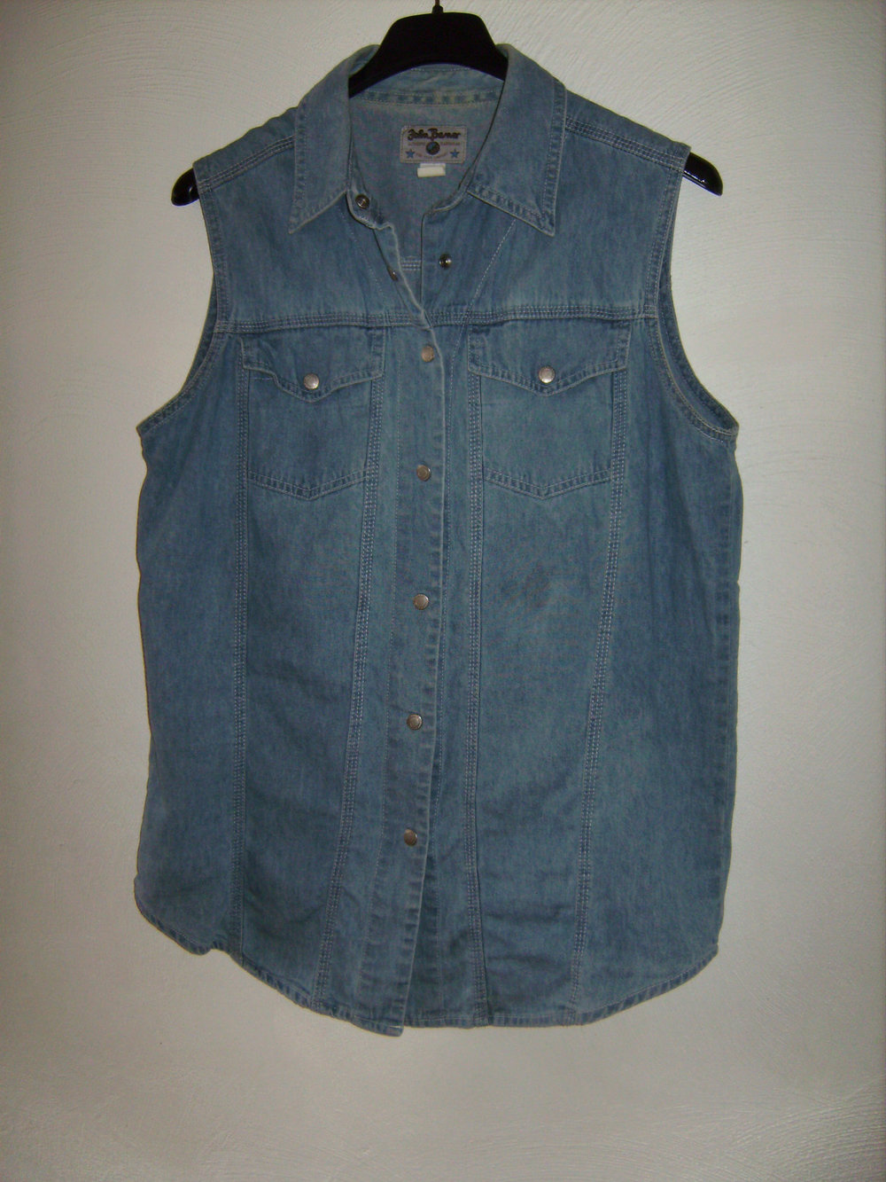 Weste Jeans, Jeansjacke, Oberteil Ärmellos, Gr. M hellblau, Denim Look vielseitig