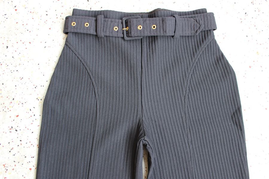 Vintage 90s Highwaist Ripp-Optik Stretch Hose mit Gürtel