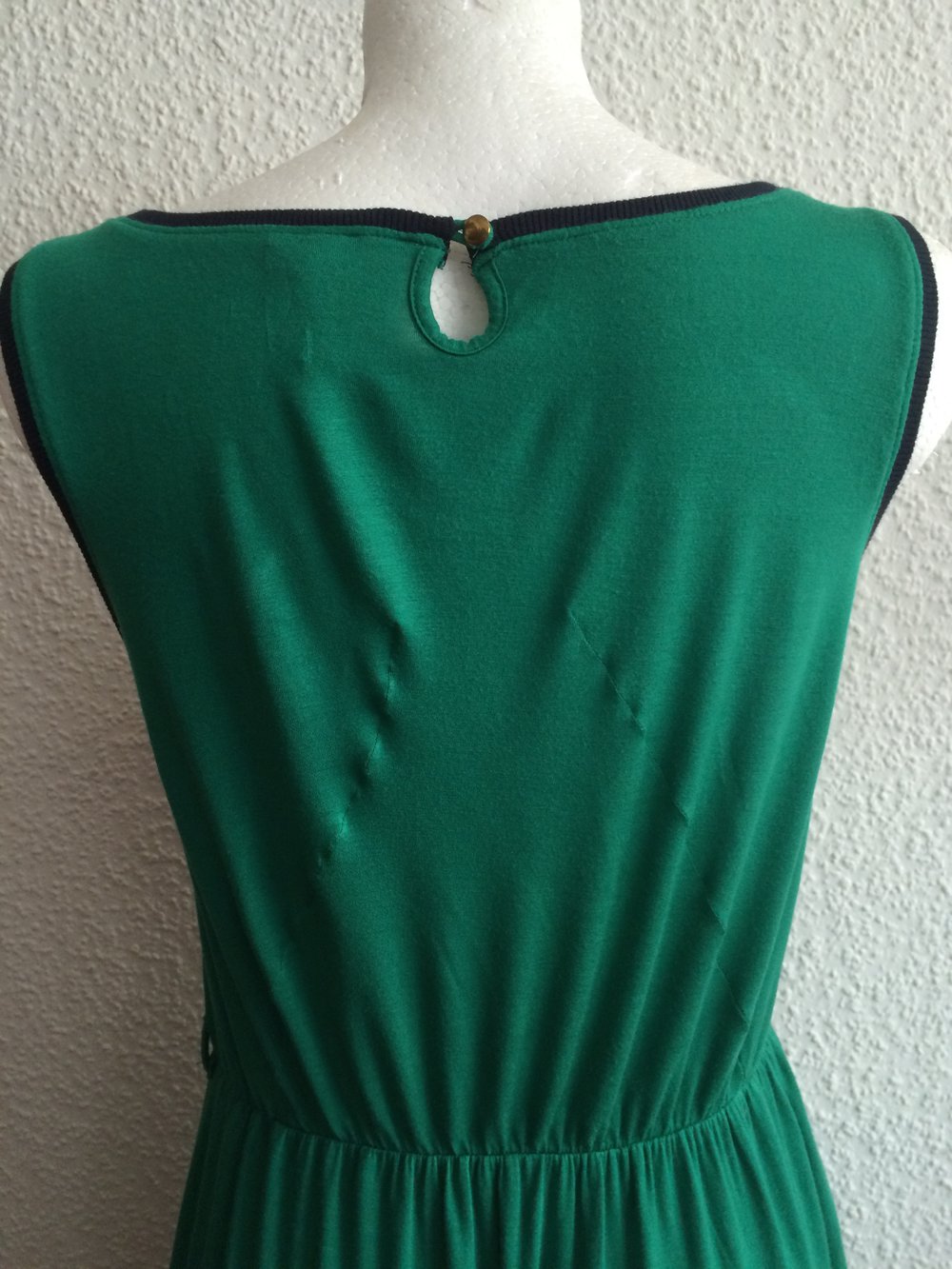 sepia Grün Jersey Sommer Träger Kleid mit Raffung & ausgestellt A Linie Stretch