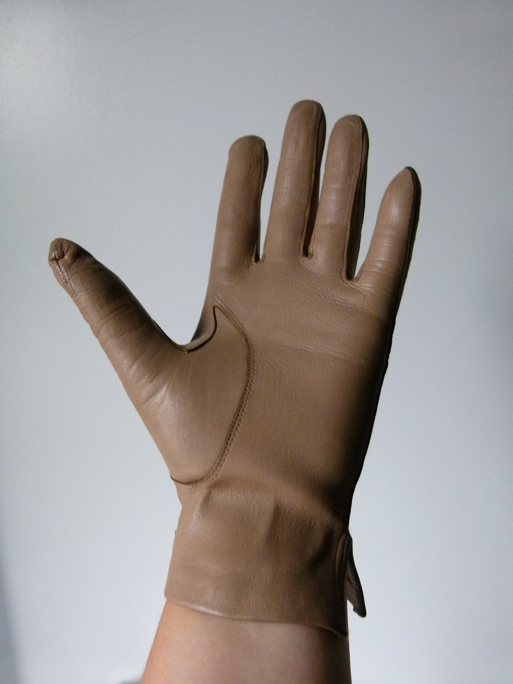 Leder Handschuhe, True Vintage, nude hellbraun, Gothic Boho Mori Steampunk Larp Retro