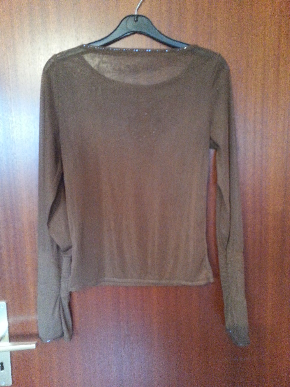 Chiffonbluse, Bluse, geschmückt mit Glassperlen
