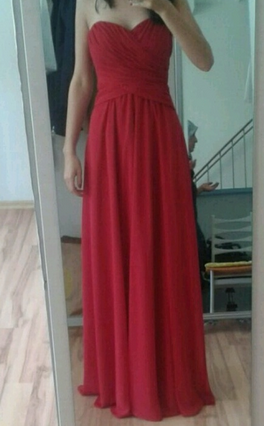 Abendkleid abiball rot chiffon