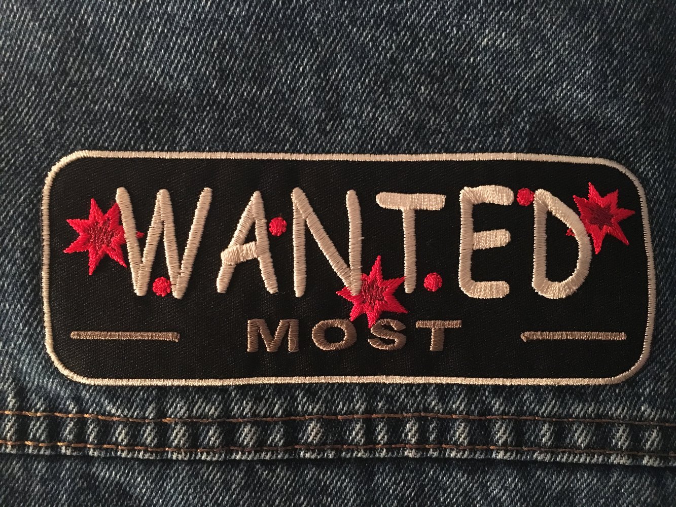 Jeans West mit 6 Motorrad Patches Größe 52/L