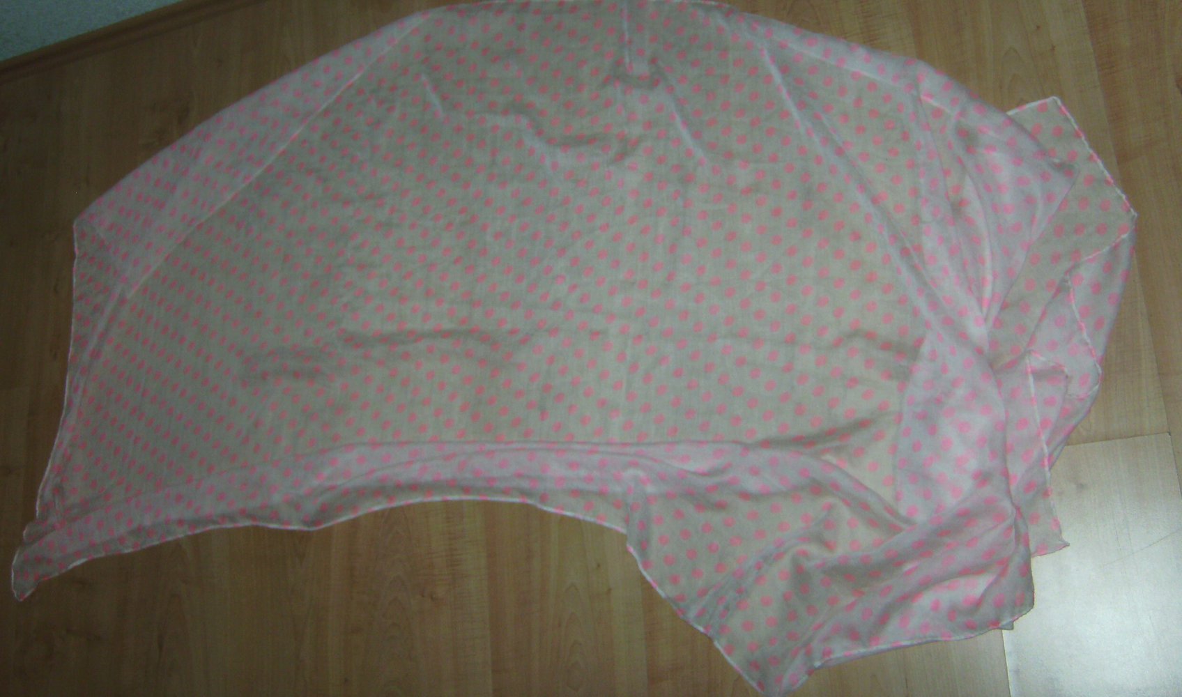 Tuch rosè Poladots, Colour Blocking, XL Schal lace/semitransparent, neonfarben