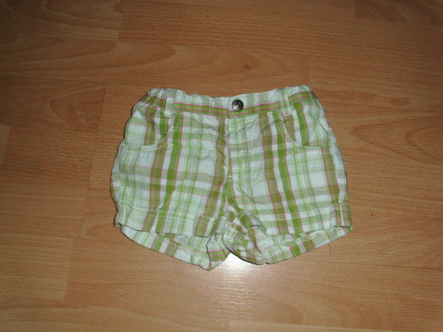 Shorts von Name it, grün kariert, Gr. 74