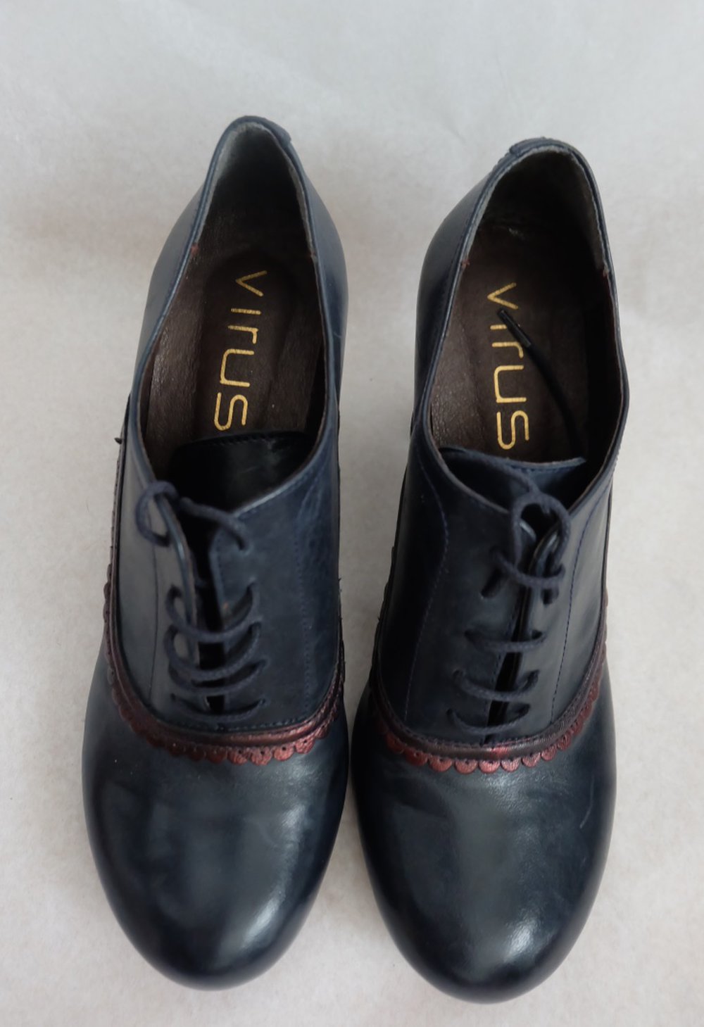 Virus Damen Schnürpumps, Schnürschuhe Nachtblau/Schwarz in Grösse 39
