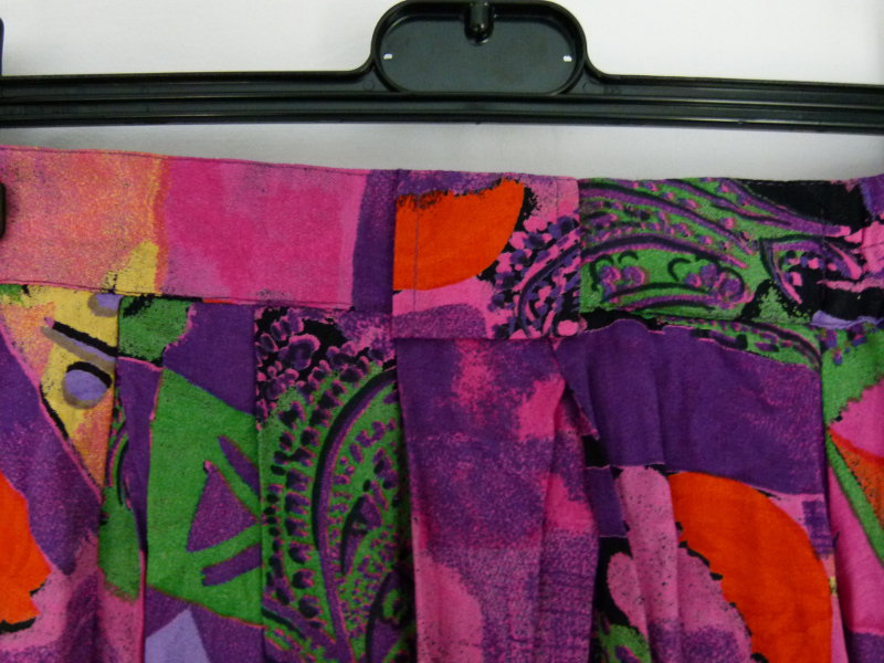 Langer Rock, violett bunt gemustert, Boho Goa Festival Hippie Retro Vintage Lagenlook Landleben Cottagecore