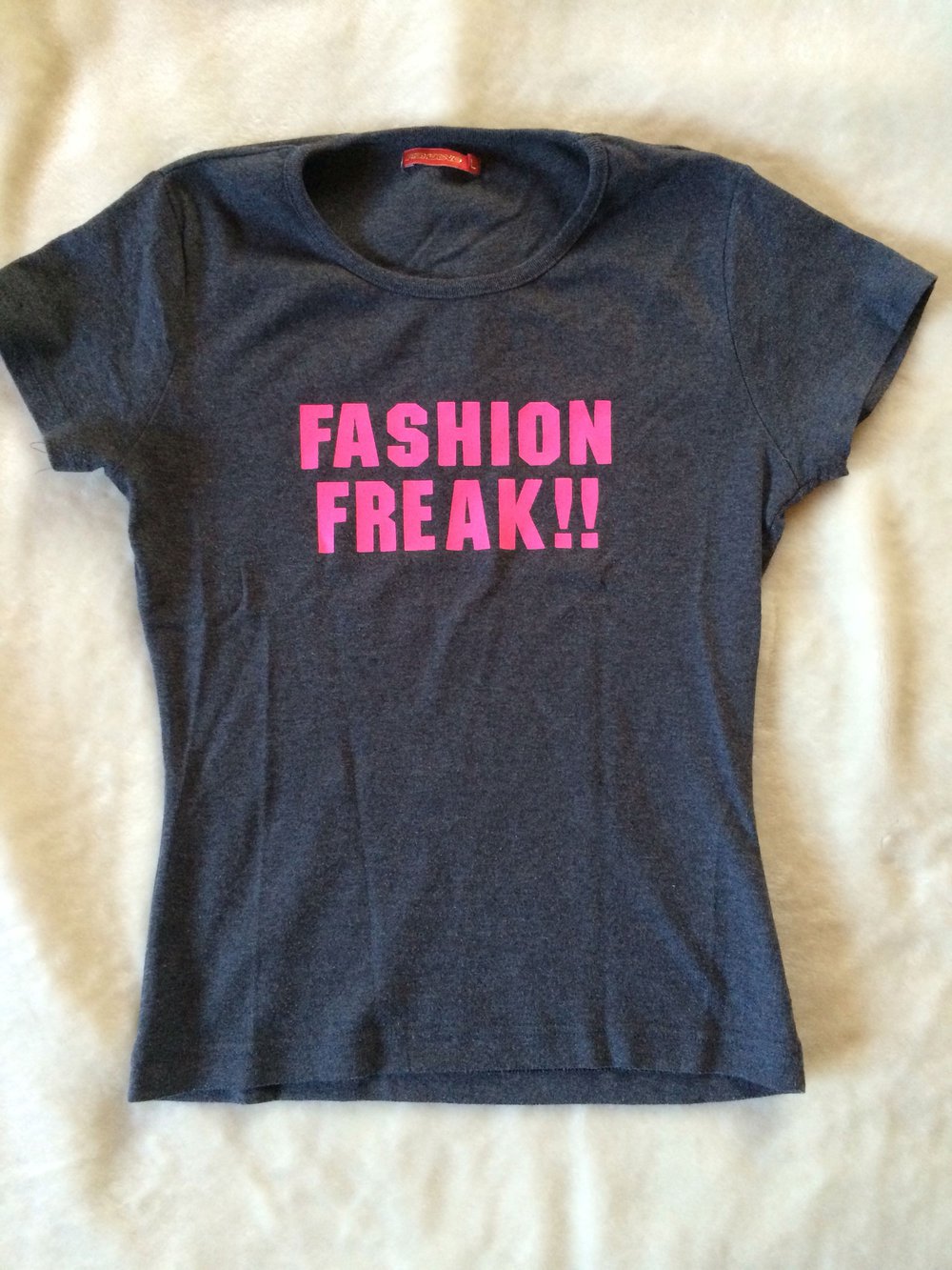T-Shirt Fashion Freak Größe 38 grau pink