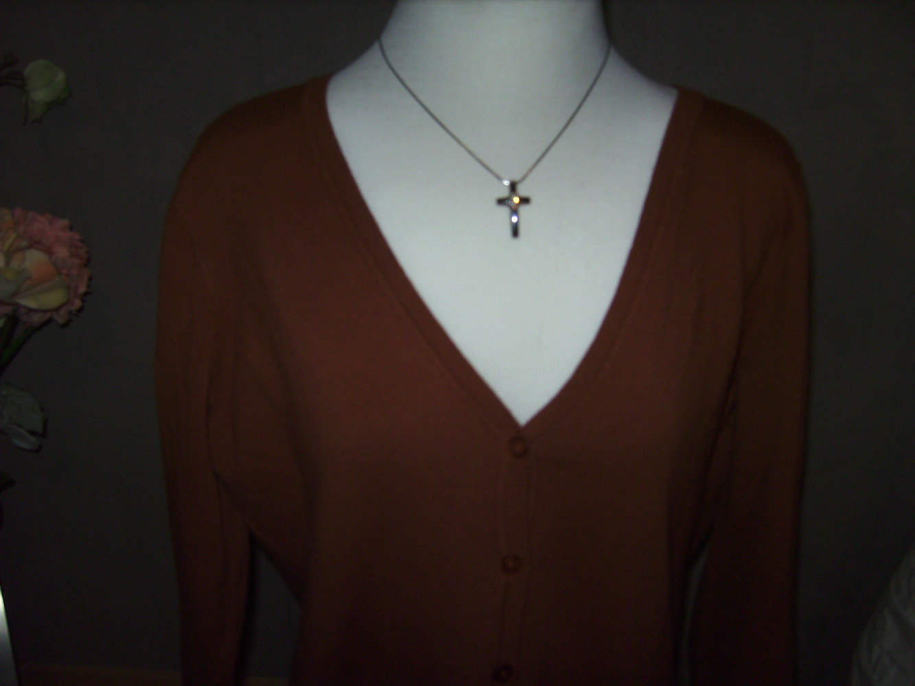 Cardigan Gr. 44, Rostbraun, Strickweste Neu und Ungetragen, Langarm, Weste, Jacke Feinstrick