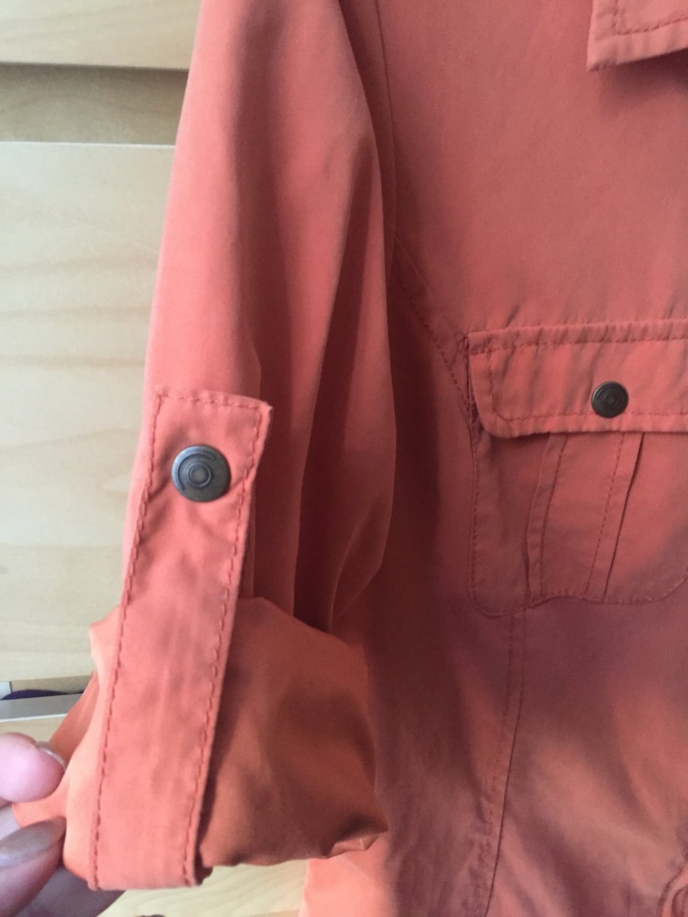 orange Bluse mit Reißverschluss