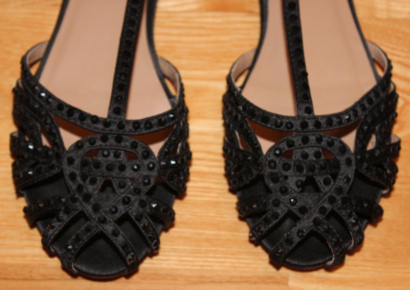 schwarze Sandalen mit Glitzersteinen, Sofia Loes, Größe 36