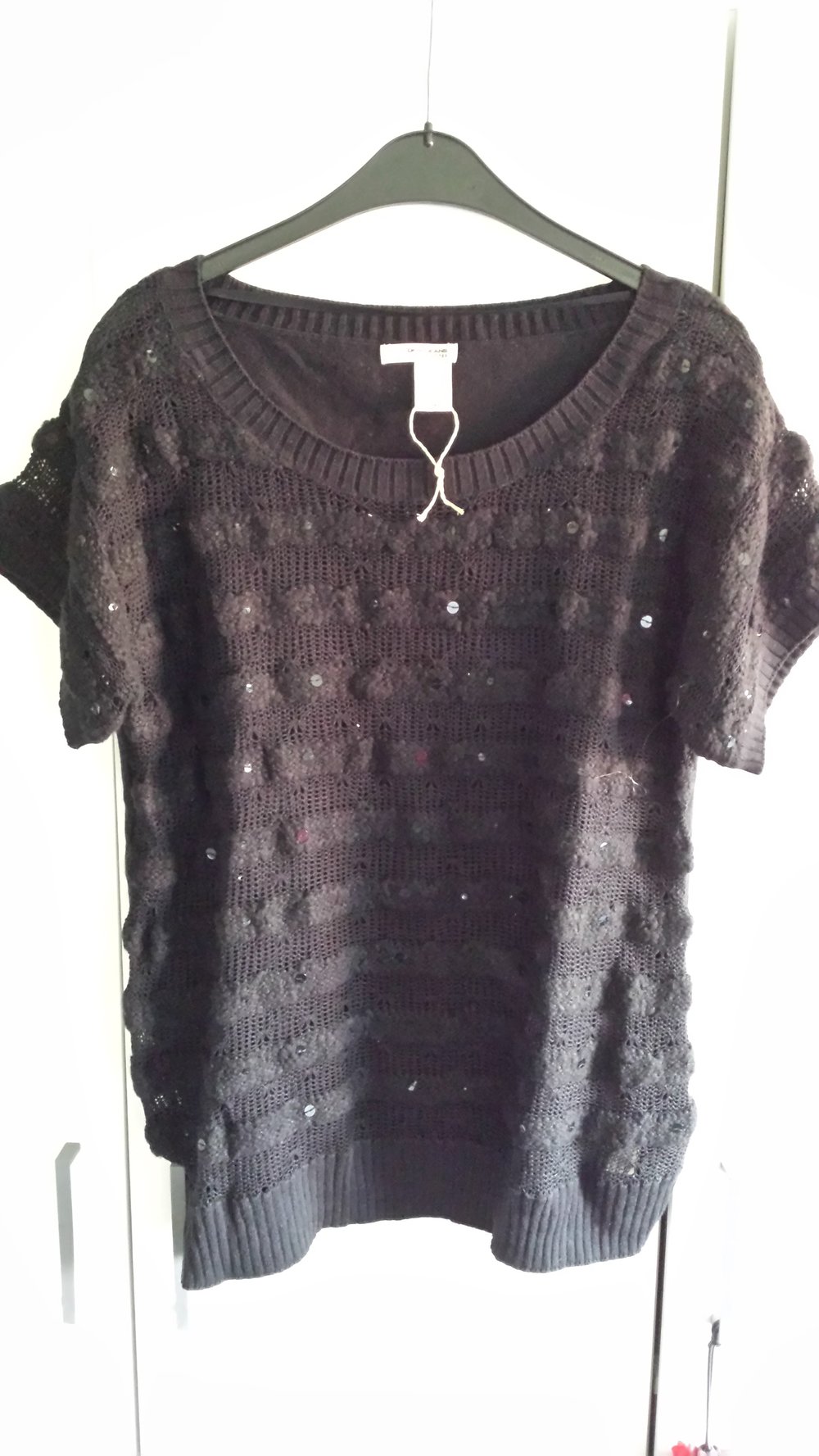 Pullover kurzärmlig tansparent DKNY Gr.L
