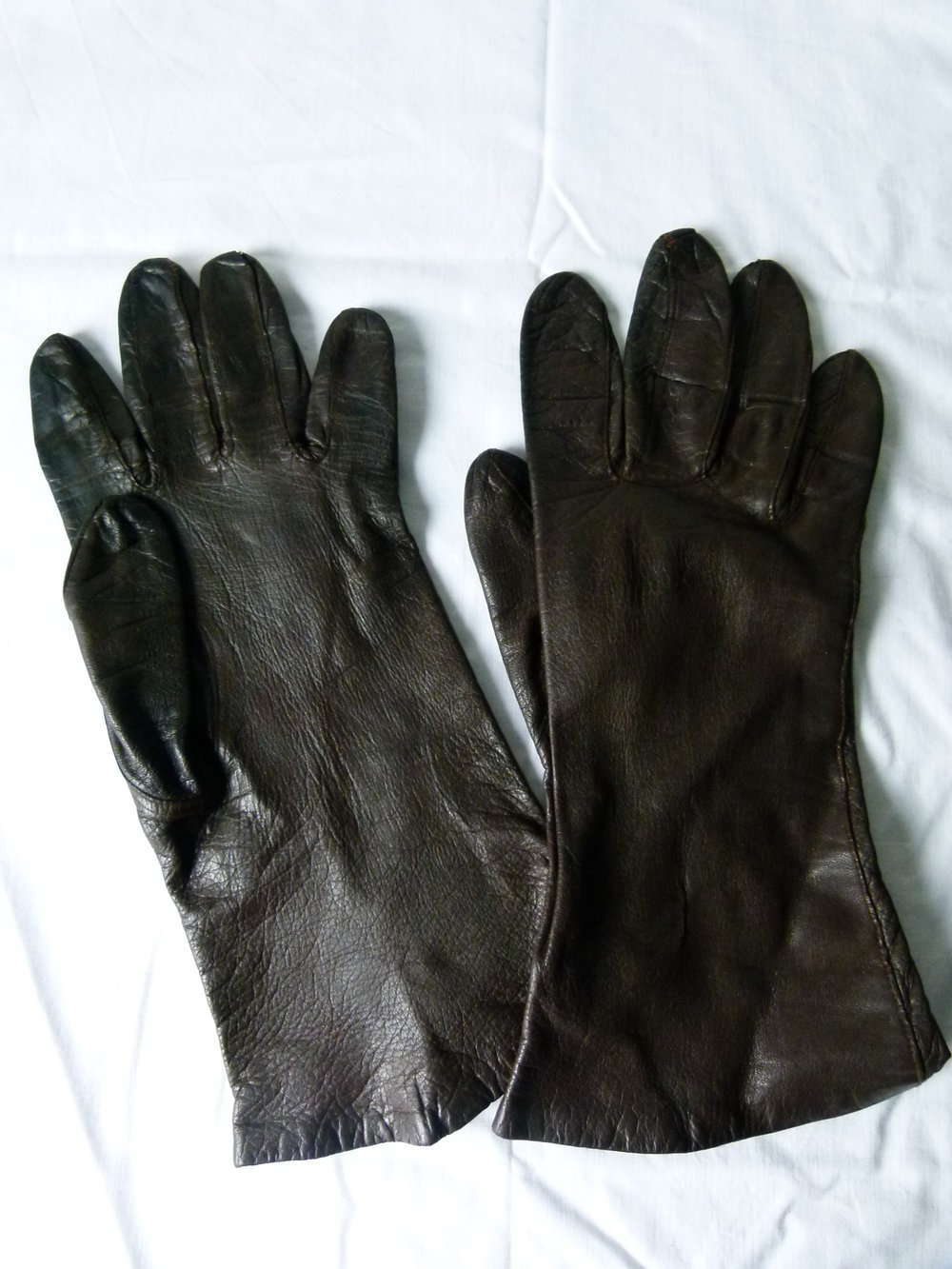 Leder Handschuhe, True Vintage, dunkelbraun, Gothic Retro Steampunk Boho Mori