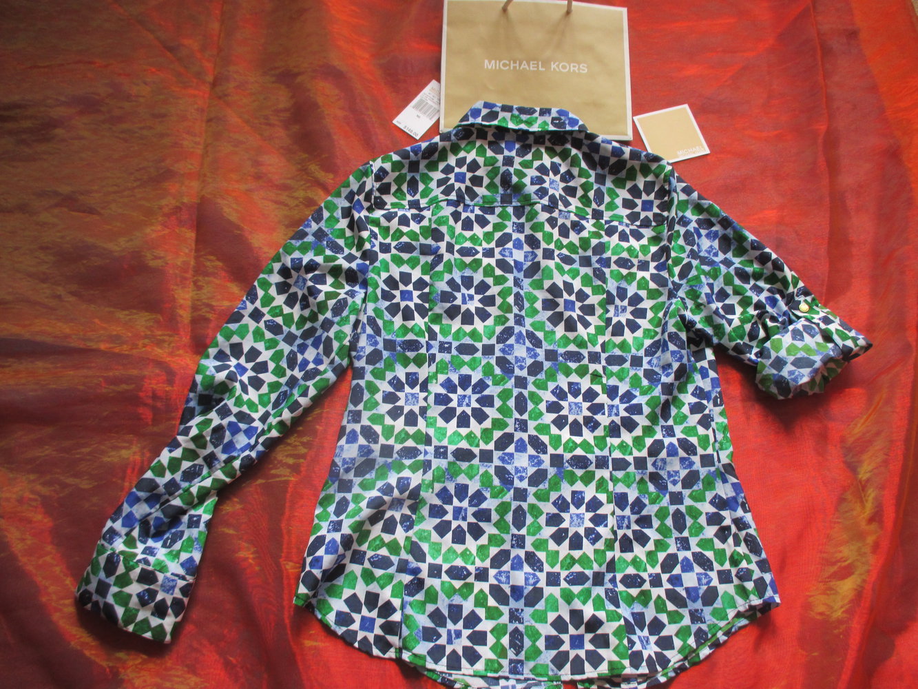 NEU mit ETIKETT Umwandelbare Kurz oder Langarm Boho Hippie Gold Zipper Blusen Jacke 