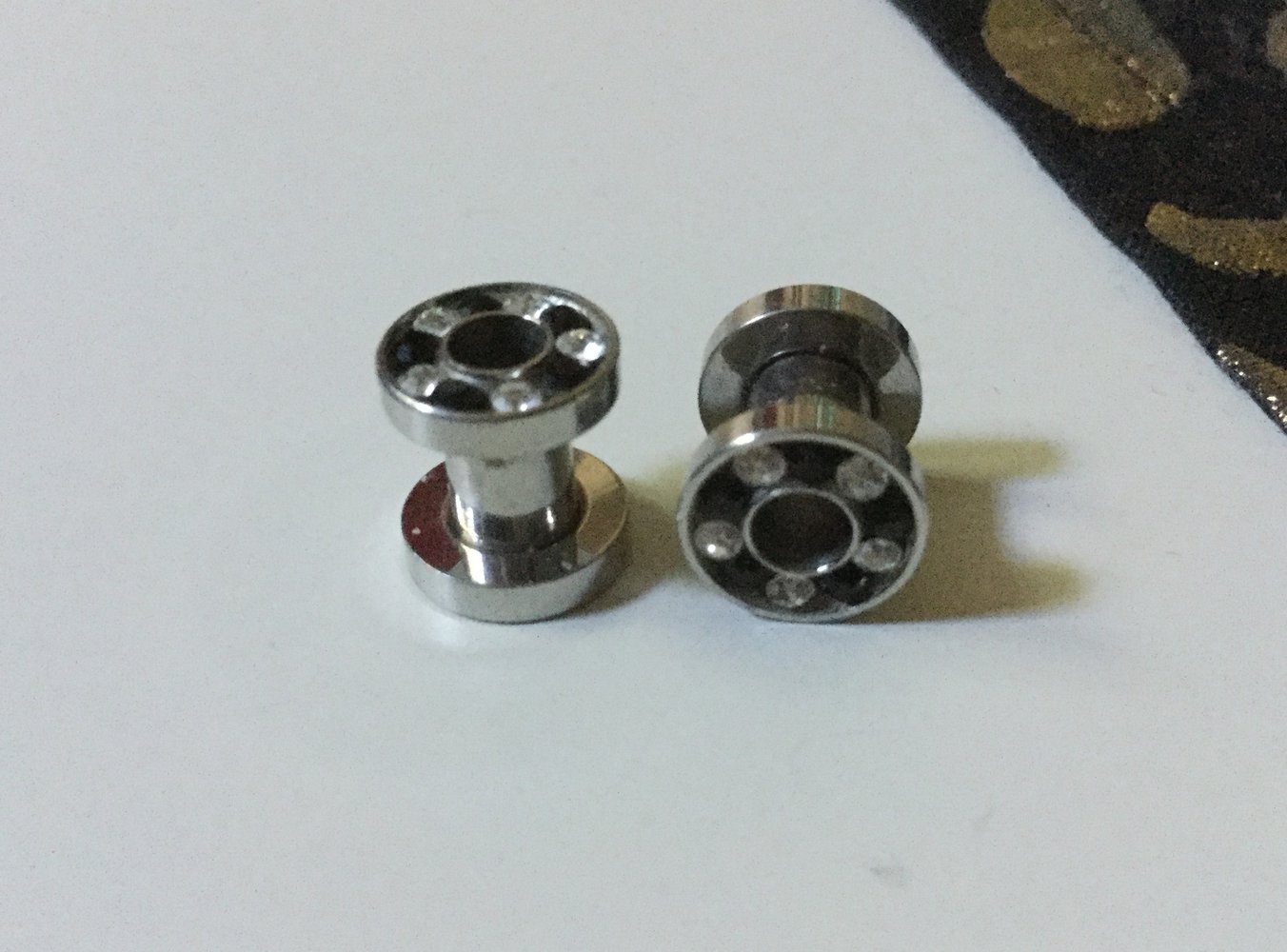 Flesh Tunnel, 5mm, Plugs, Piercing, Strass Steine