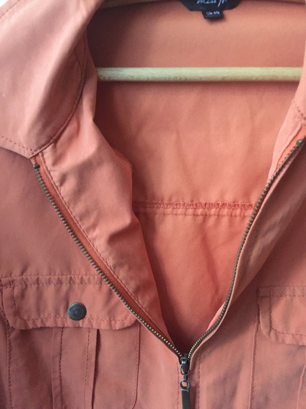 orange Bluse mit Reißverschluss