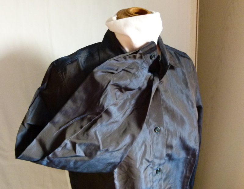Schimmernde Bluse Hemd, nachtblau irisierend, Gothic Boho Festival Goa