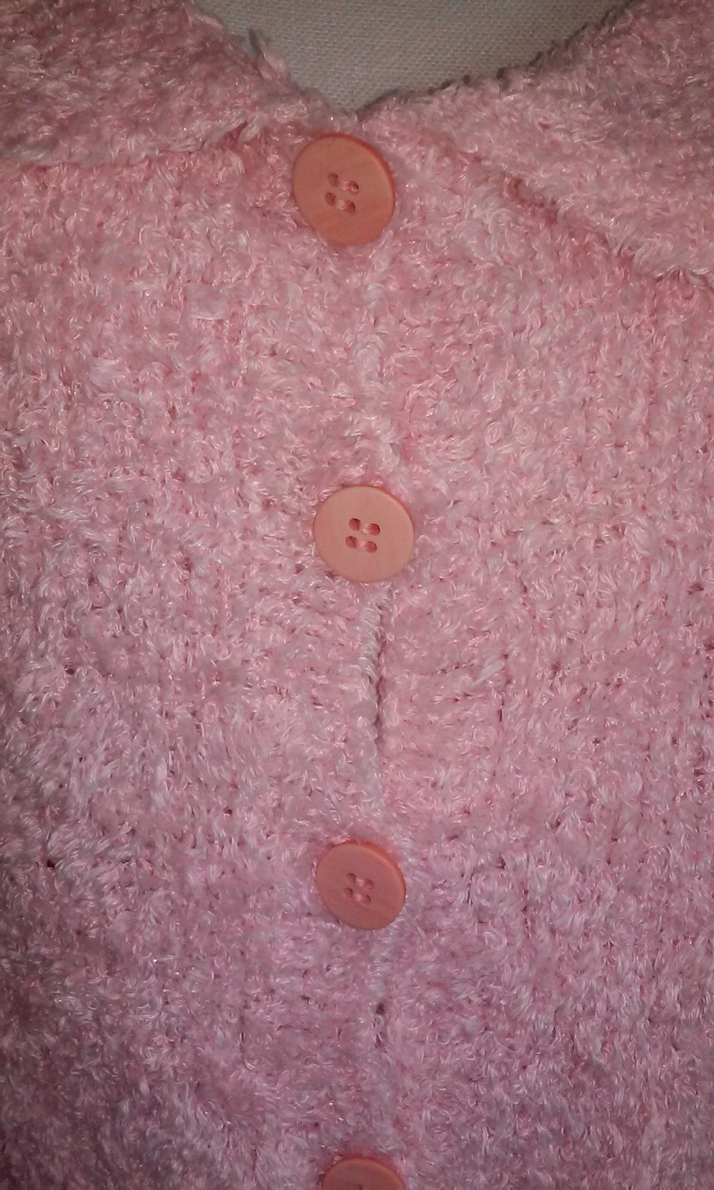 Neu Strickjacke Jacke Cardigan leichte Wolljacke Shirt Pulli rosa Handarbeit Gr.38/40