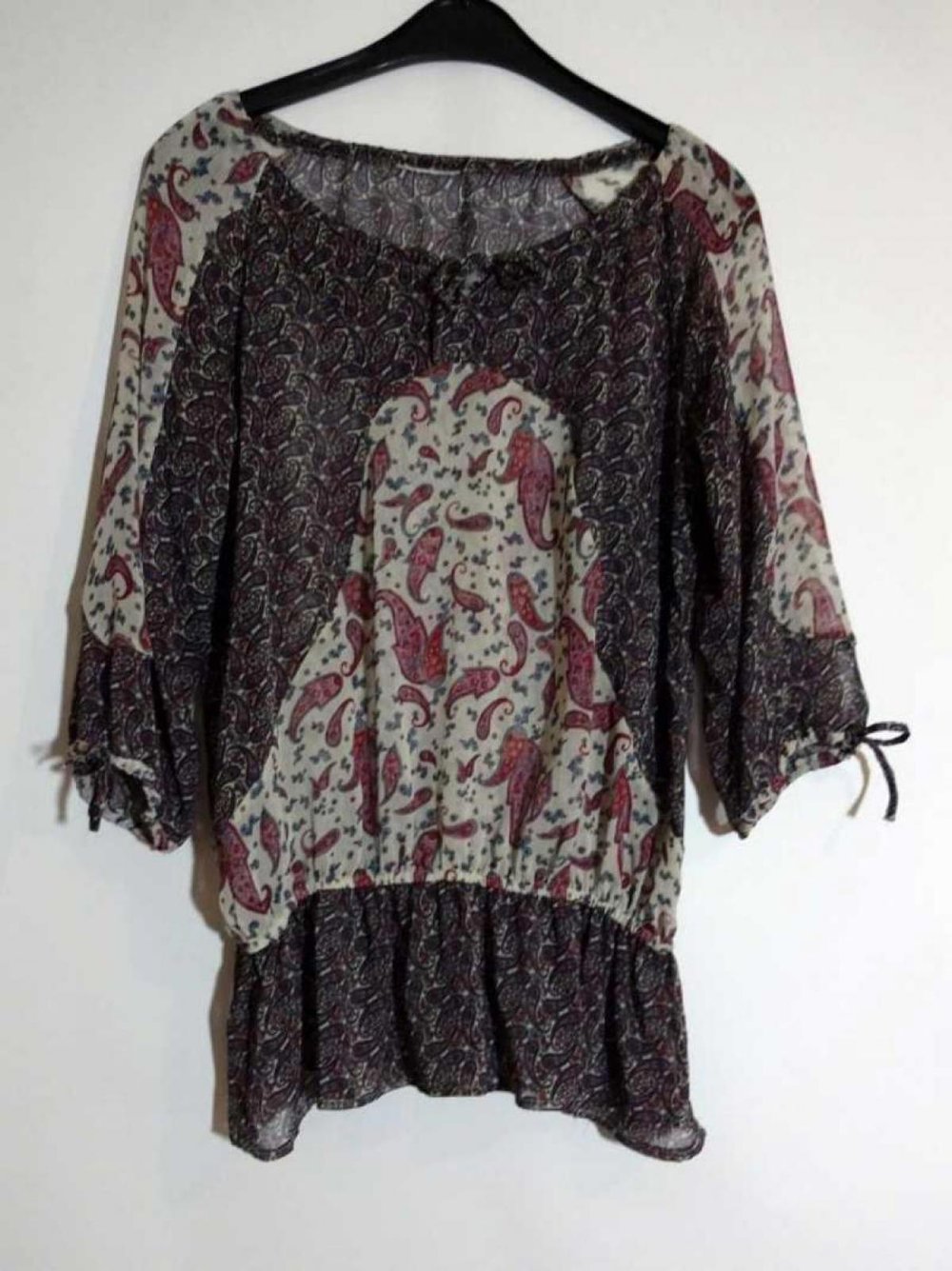 Leichtes Top mit Paisleymuster Sommer Transparent Gr. 40 Gr. M
