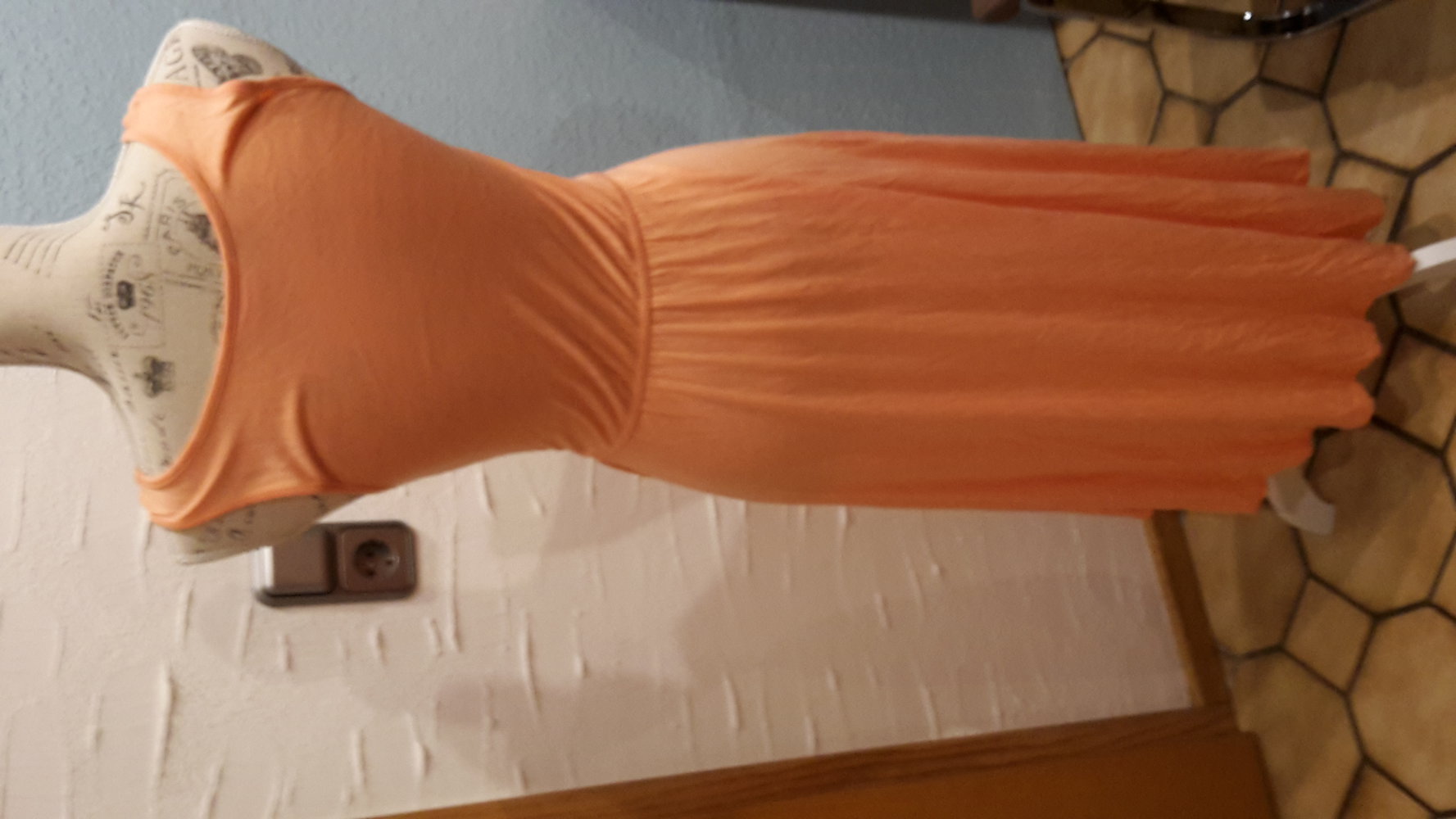 Vokuhila Kleid, apricot, Sommer, S,  CFL, orange Stretch