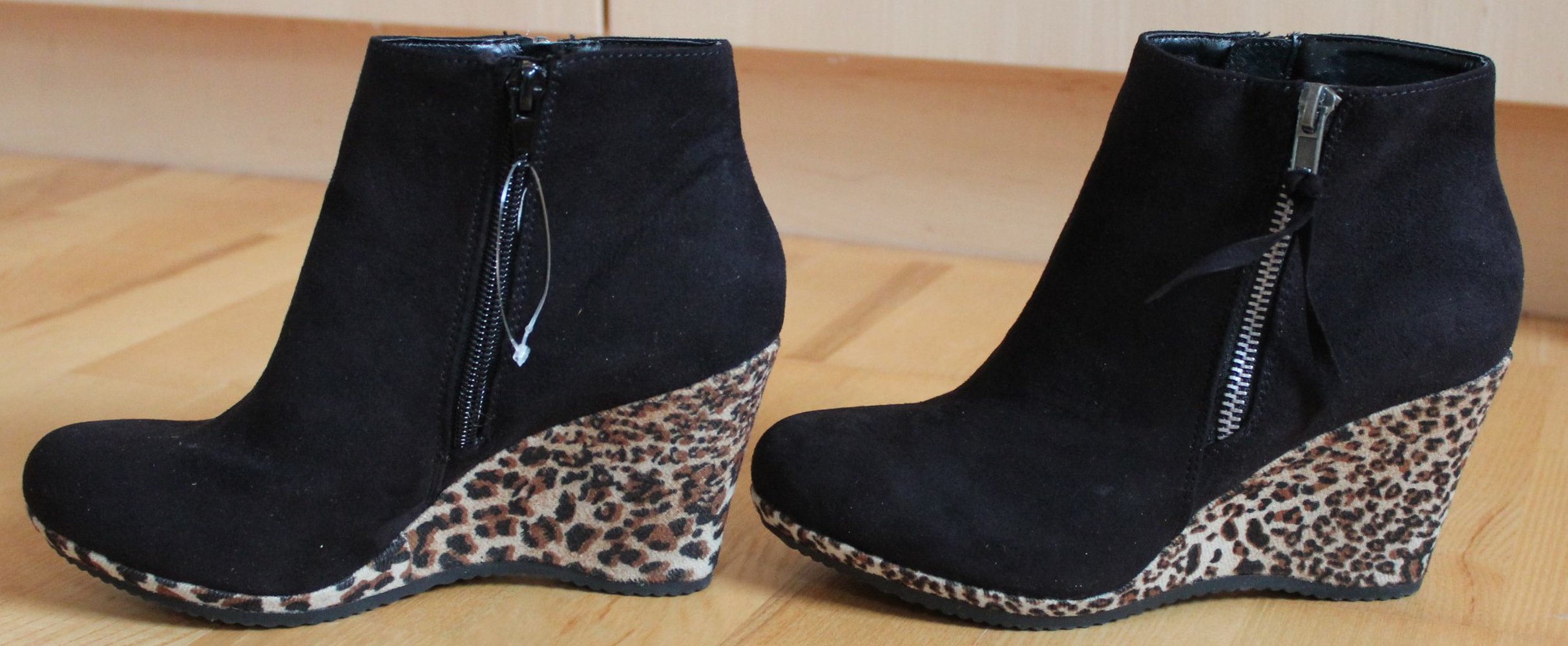 schwarze Ankleboots mit Keilabsatz, von Graceland, in Größe 37